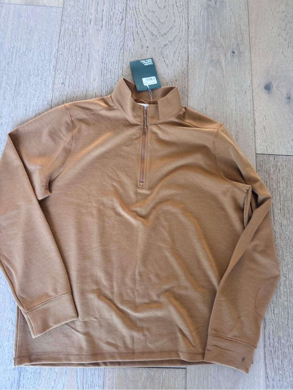 L.L. Bean Men's Half-Zip Pullover Sweater in Camel Brown
